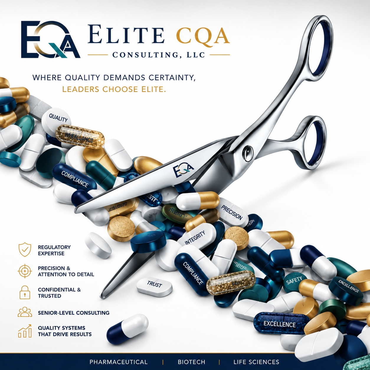 Elite CQA Consulting branded hero image for regulatory compliance consulting